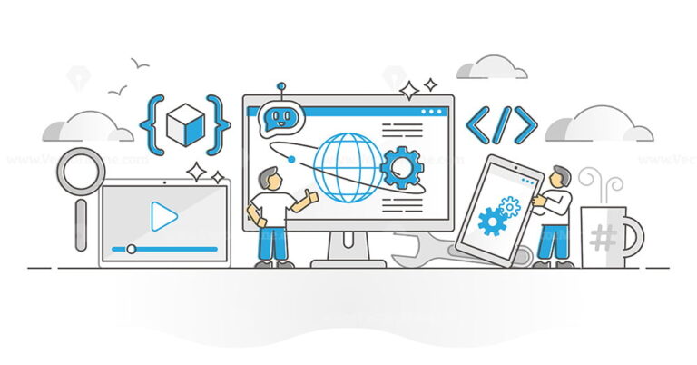 Html Css And Javascript Layers As Website Coding Language Outline