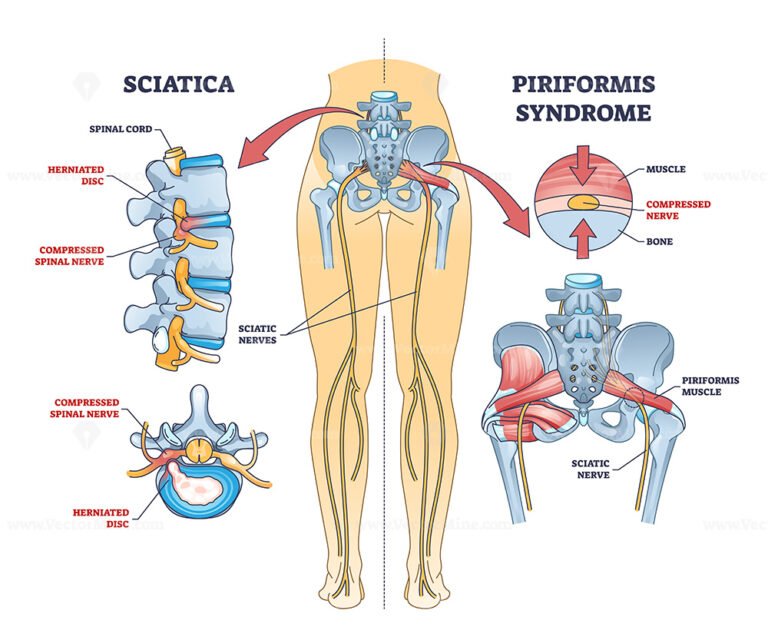 Sciatica Vs Piriformis Medical Muscle Conditions Comparison Outline