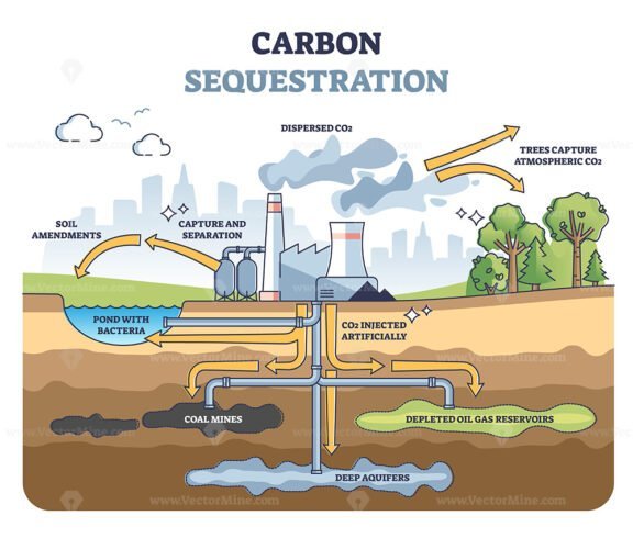 Carbon Sequestration outline diagram