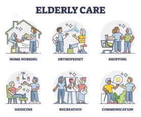 Elderly Care outline set