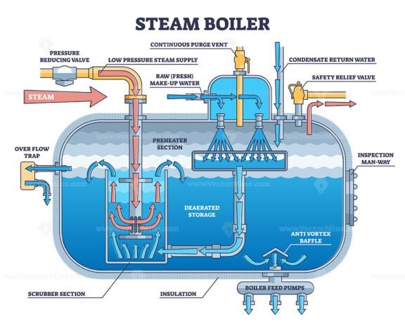 Steam Boiler outline diagram