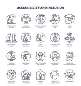 accessibility and inclusion icons outline 1
