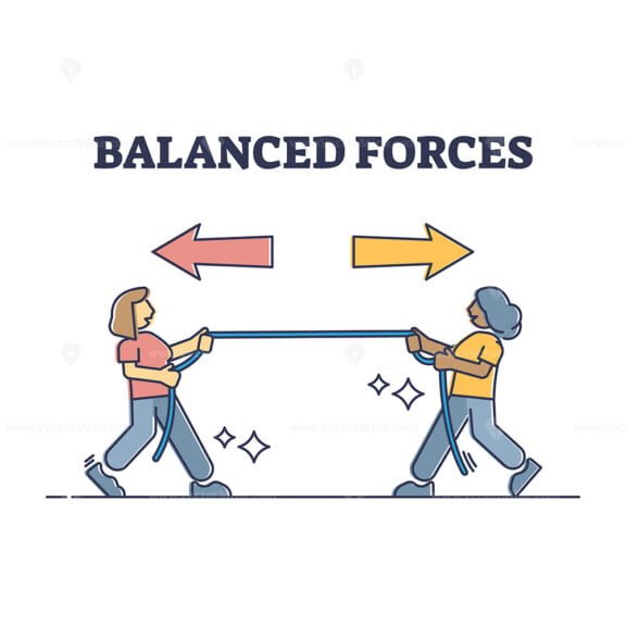 balanced forces outline diagram 1