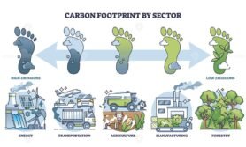 carbon footprint by sector outline diagram 1