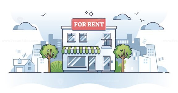 commercial property for rent outline concept 1