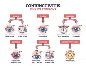 conjunctivitis pink eye symptoms outline diagram 1