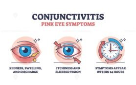 conjunctivitis pink eye symptoms v2 short outline diagram 1