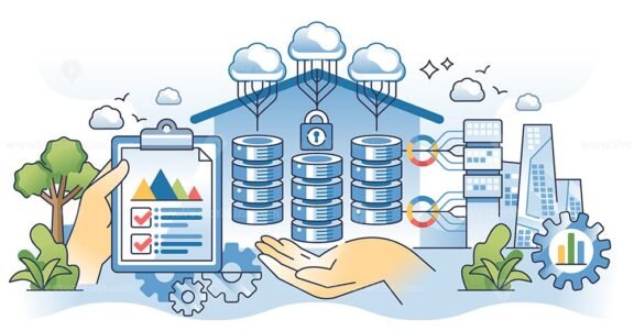data warehousing hands outline concept 1