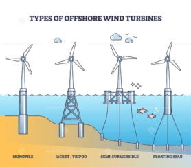 floating wind turbine types outline diagram 1