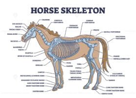 horse skeleton outline diagram 1