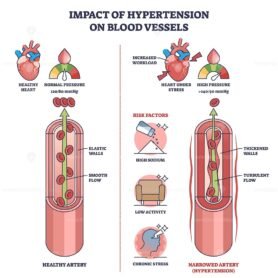 impact of hypertension on blood vessels outline 1