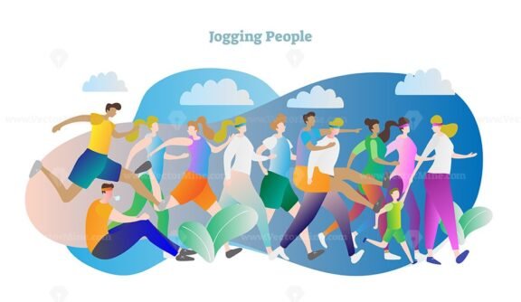 jogging people