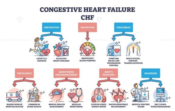 key aspects of congestive heart failure chf diagram 1