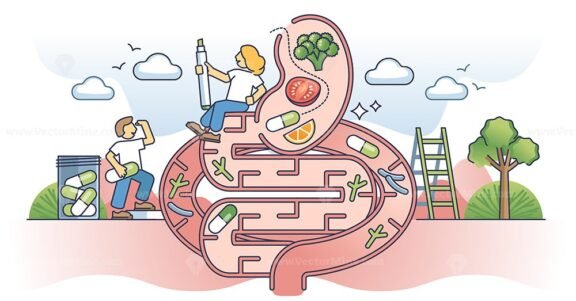 microbiome health outline concept 1