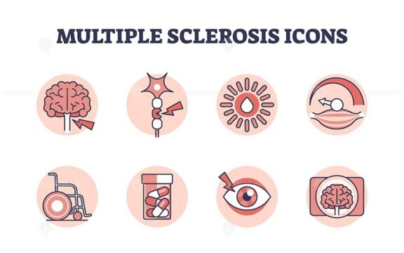 multiple sclerosis icons outline simple 1