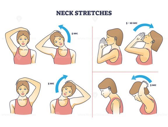 neck stretches outline diagram 1