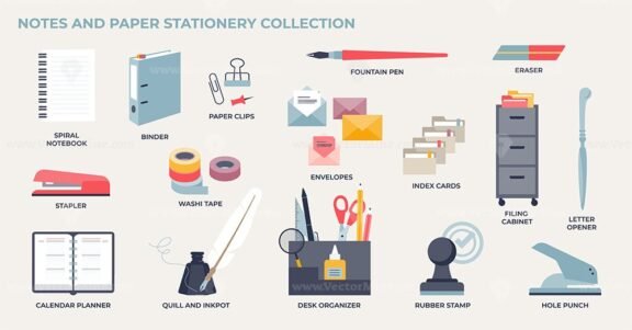 notes and paper stationery collection 1