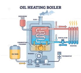 oil heating boiler outline diagram 1