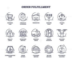 order fulfillment icons outline 1