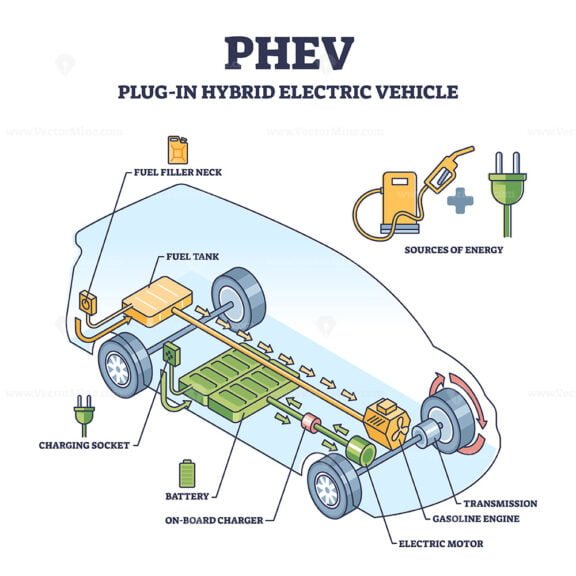 phev electric car outline 1