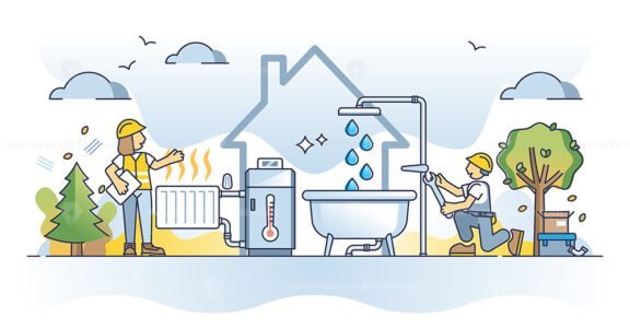 plumbing and heating outline concept 1