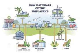 raw materials of the bioplastics outline diagram 1