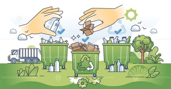 recycling program hands outline concept 1