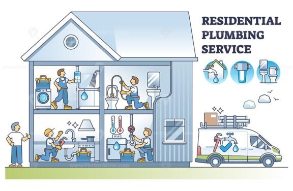 residential plumbing service diagram outline 1