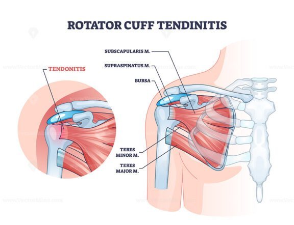 rotator cuff tendinitis outline diagram 1