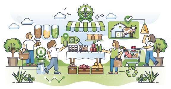 shopping organic outline concept 1