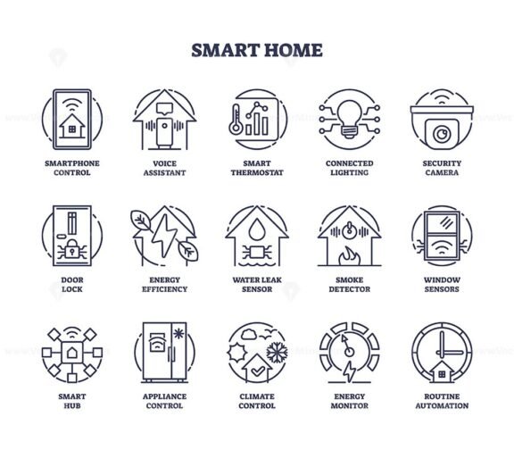 smart home icons outline 1
