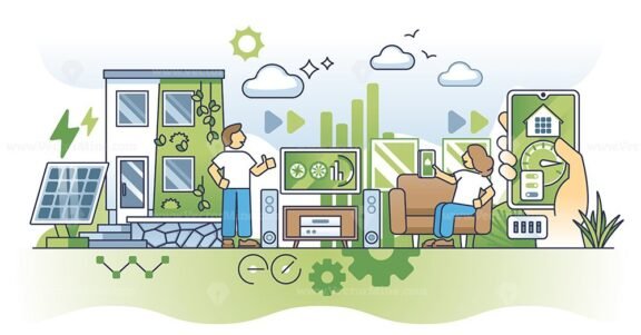 smart home revolution outline concept 1
