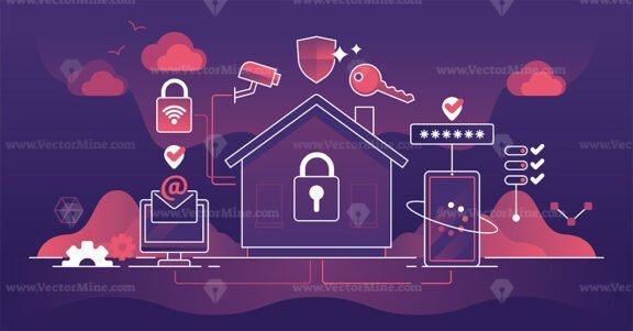 smart home security outline concept 1