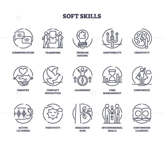 soft skills icons outline 1