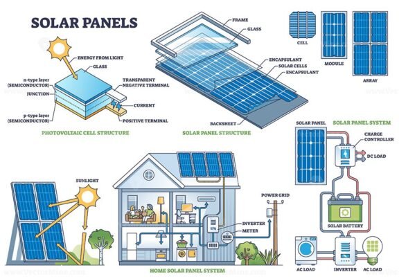 solar panel diagram outline 1