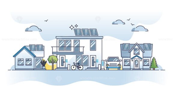 solar powered residental houses outline concept 1