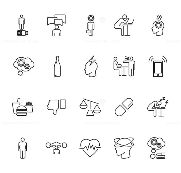 stress causes icons