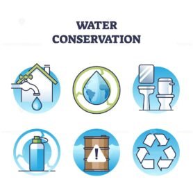 water conservation icons outline 1
