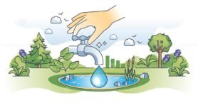 water management hands outline concept 1