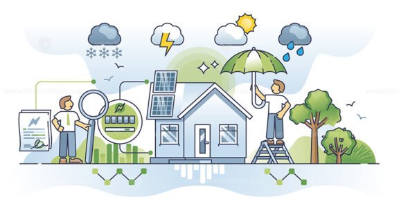 weather impact on energy consumption outline concept 1