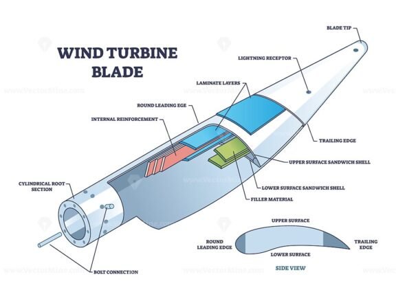 wind turbine blade outline diagram 1