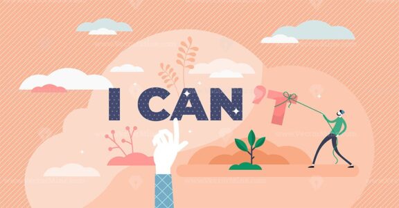 I can inspirational concept, flat tiny person vector illustration