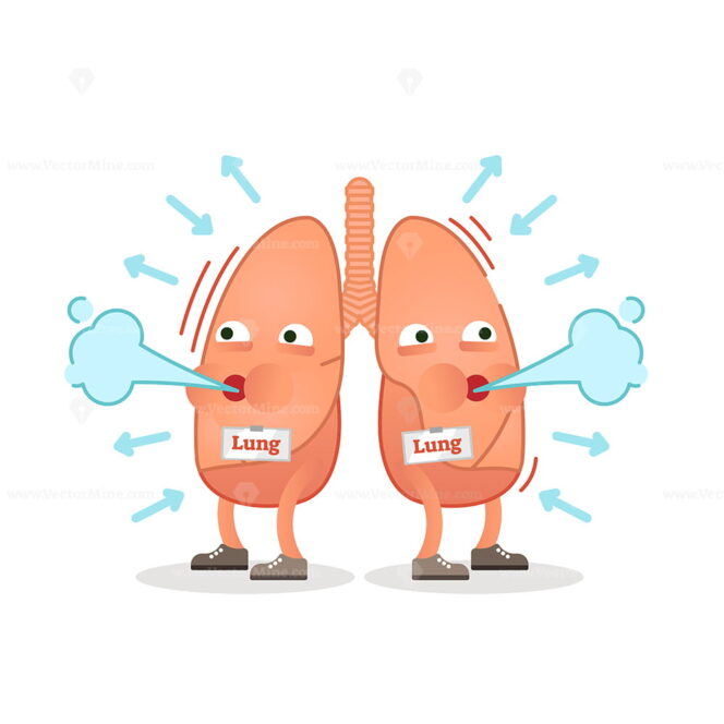 FREE Breathing lungs character vector - VectorMine