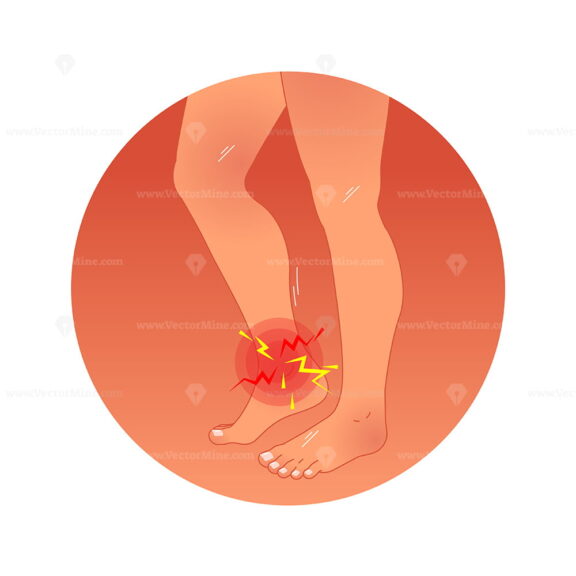 FREE Painful ankle concept vector illustration