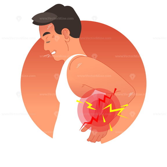 Painful back concept vector illustration