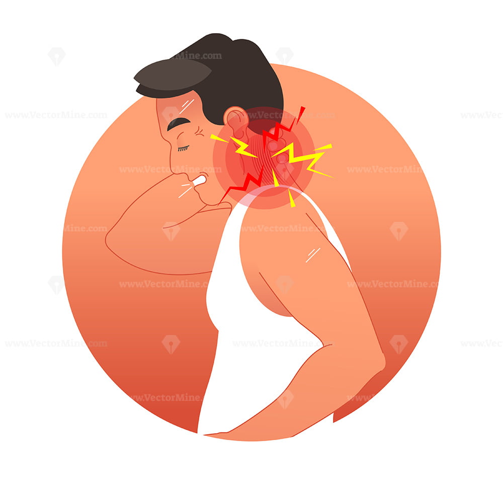 Painful Neck Concept Vector Illustration With Human Torso VectorMine