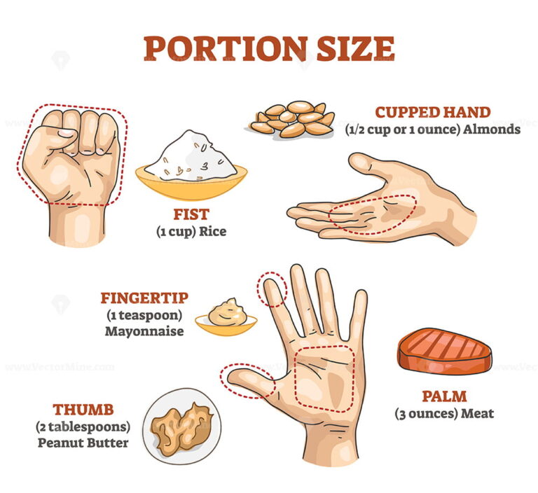 Portion size measurement and calculation for healthy diet outline ...