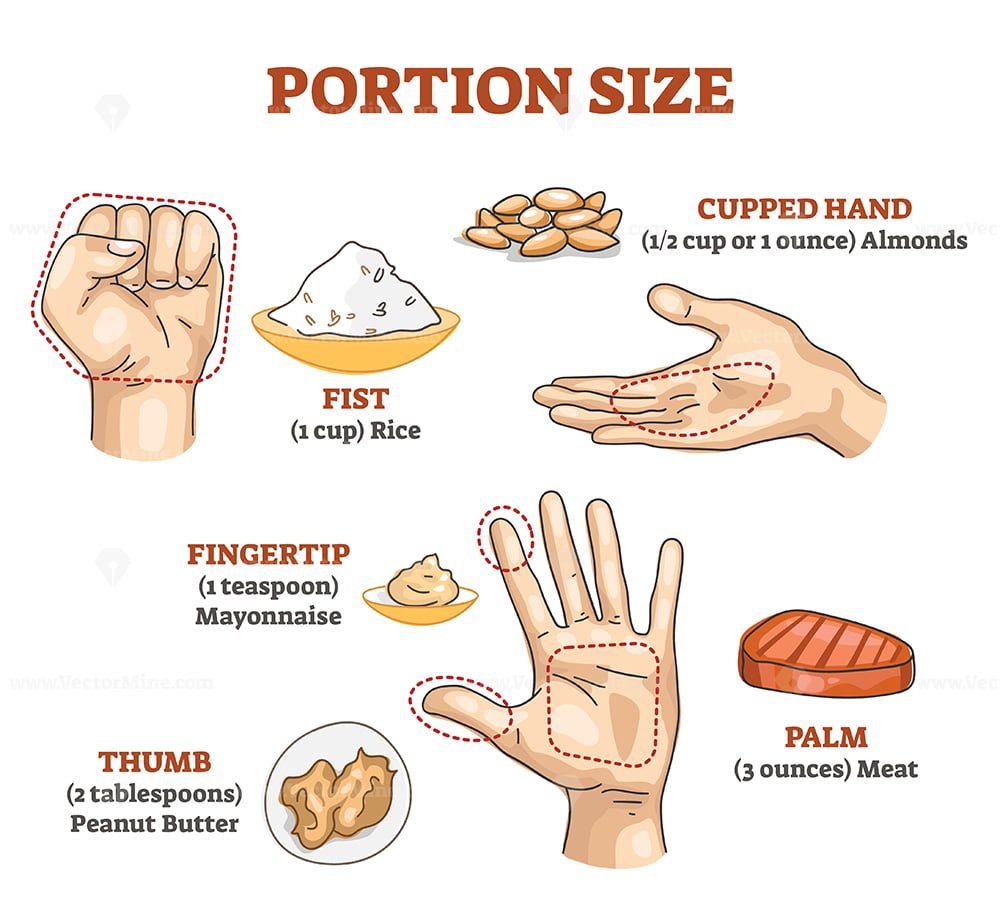 Portion size measurement and calculation for healthy diet outline ...