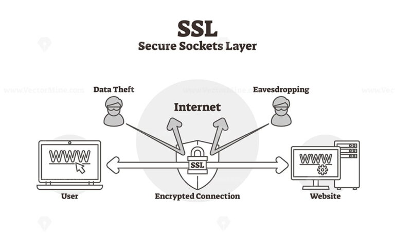 SSL diagram vector illustration - VectorMine