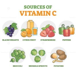 Sources of vitamin C as food supplement in diet products outline ...